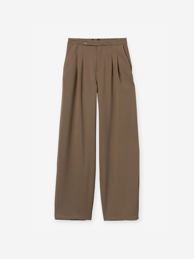 Calças Wide Leg com Pinças