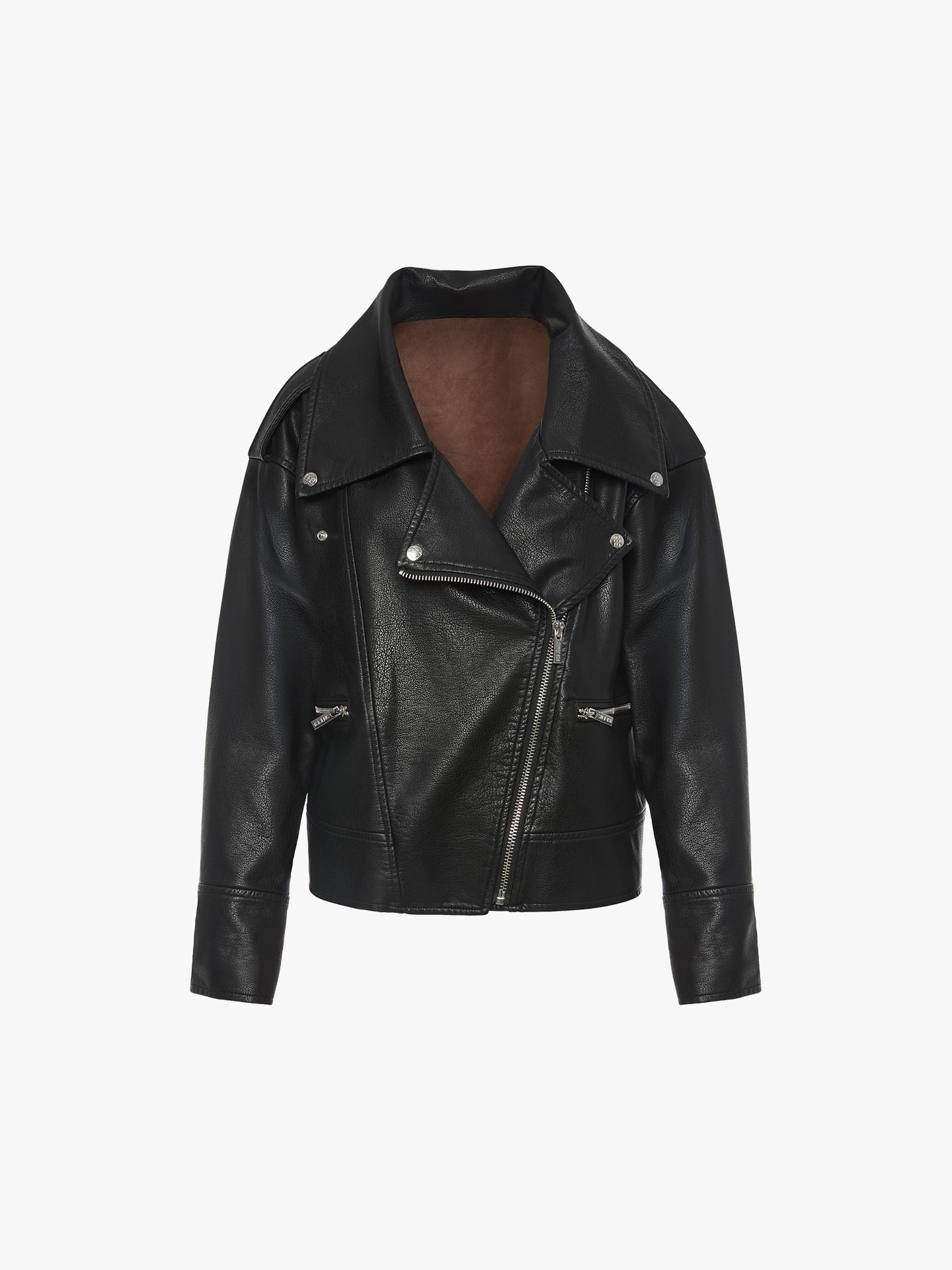 Blusão de Estilo Biker com Fecho de Correr