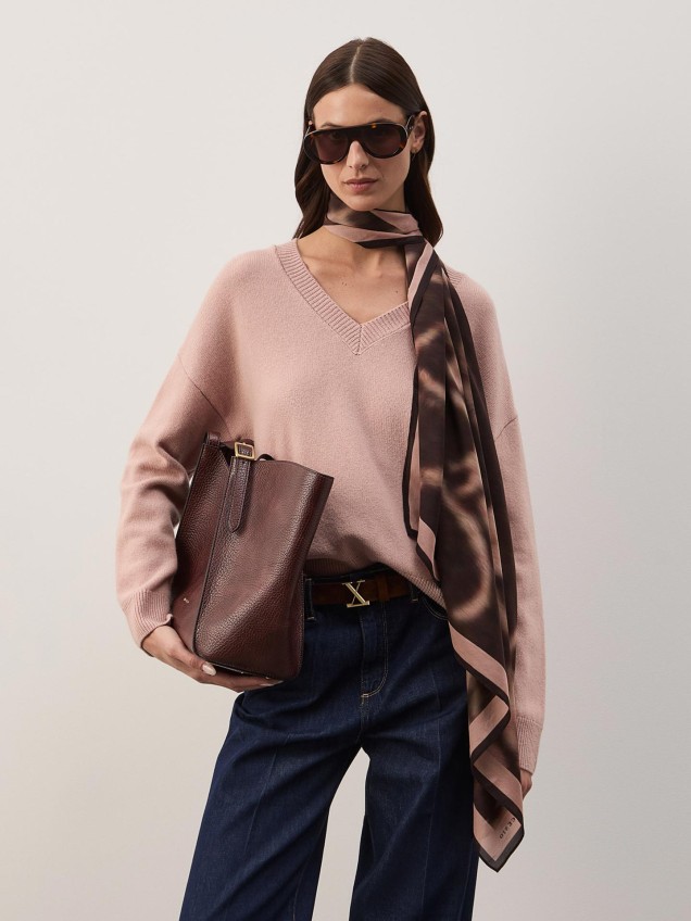 Lenço Quadrado com Estampado Floral