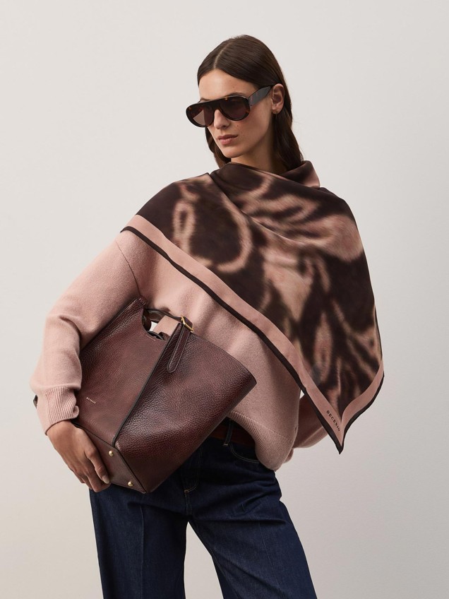Lenço Quadrado com Estampado Floral