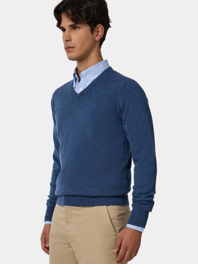 Camisola de Malha com Decote em Bico