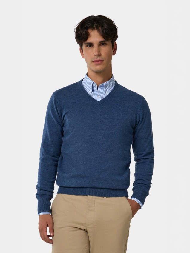 Camisola de Malha com Decote em Bico