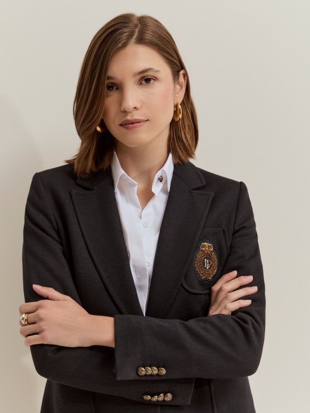 Blazer de Malha com Brasão