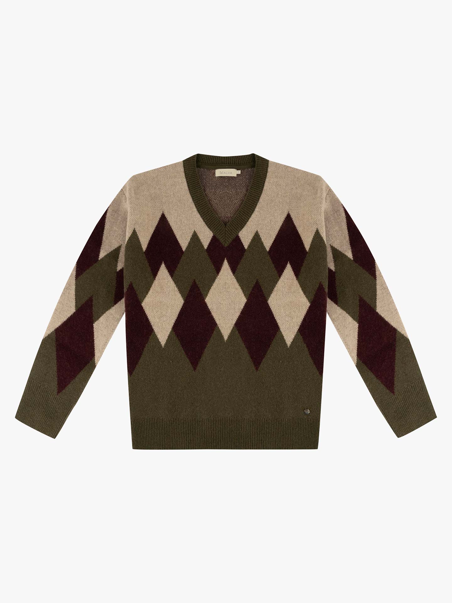 Camisola com Padrão de Losangos
