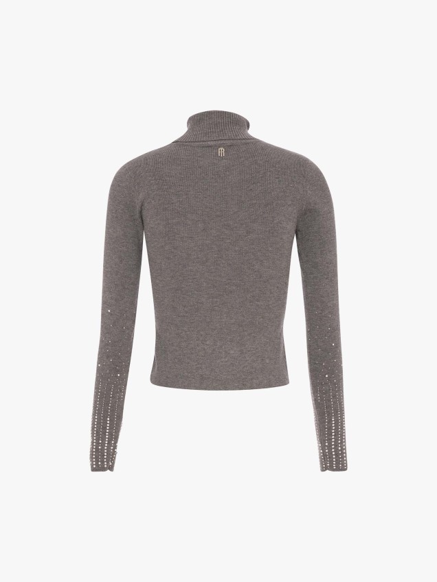 Camisola de Malha Slim Fit com Aplicações