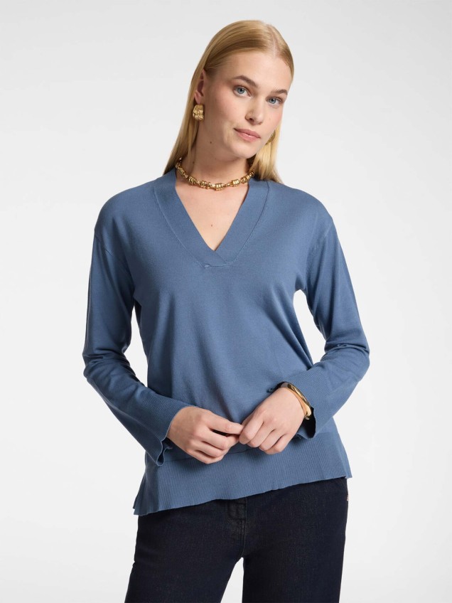 Camisola de Malha com Decote em V