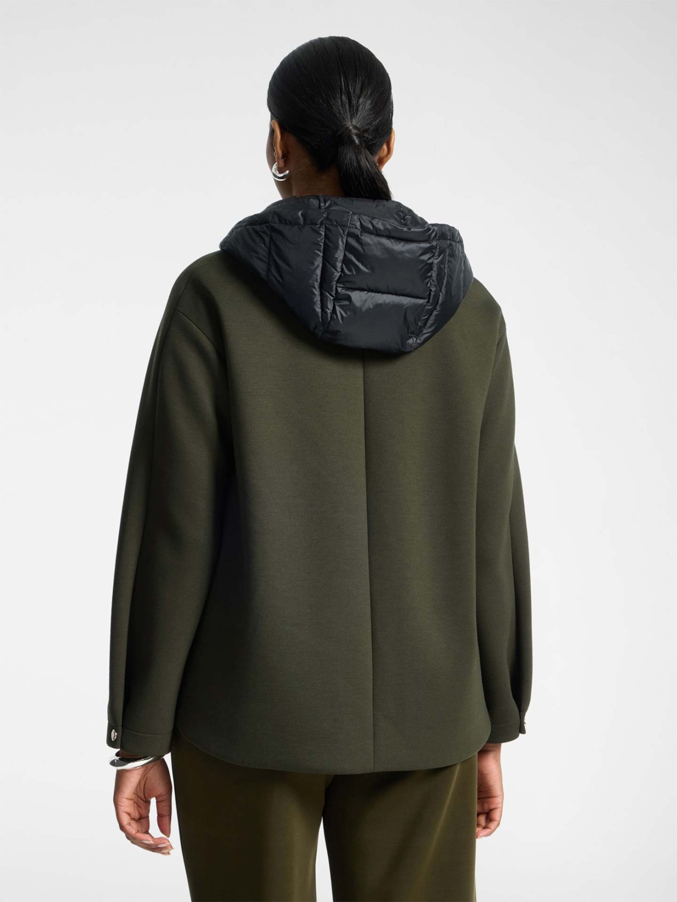 Parka em Scuba com Capuz