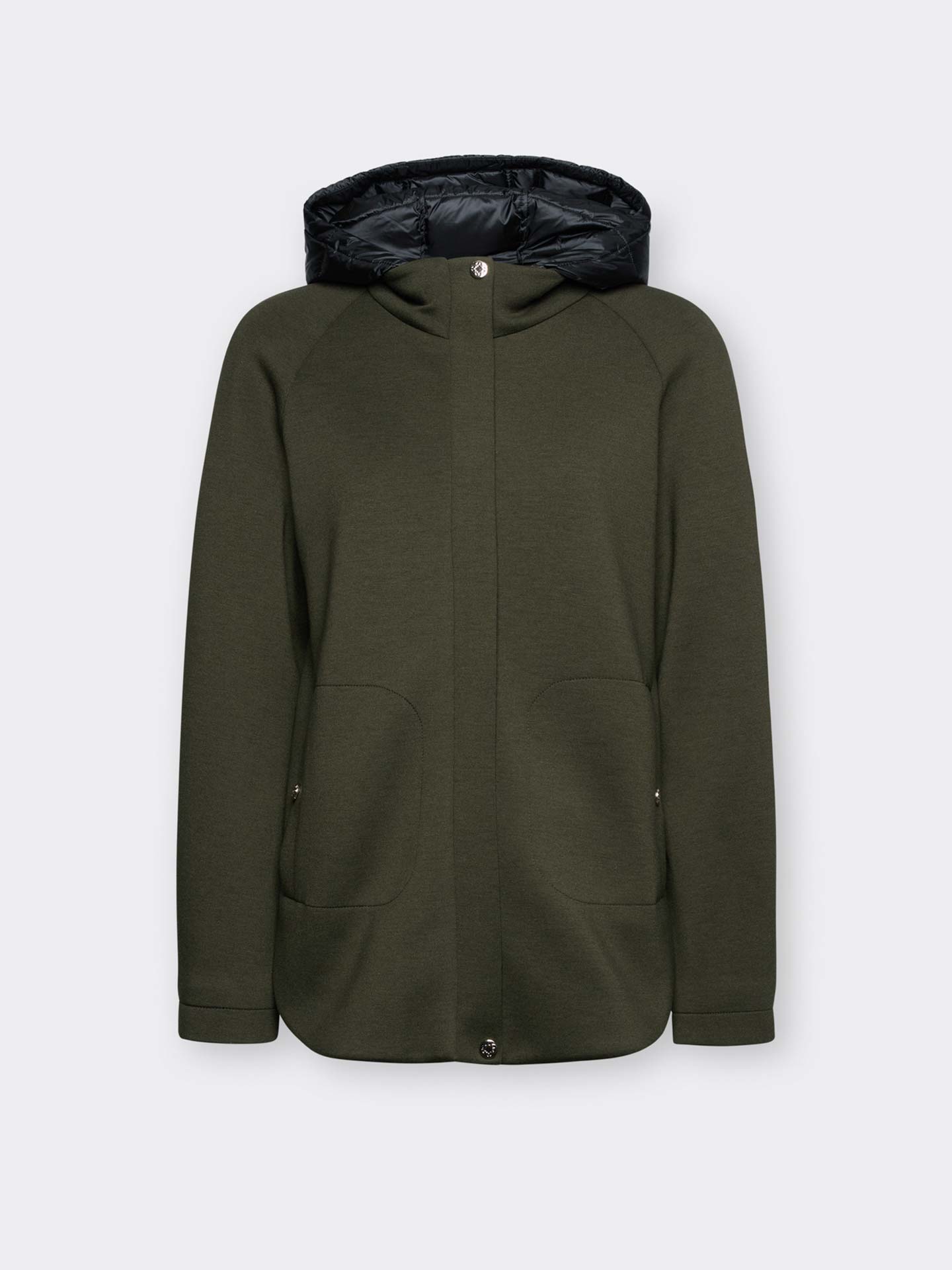Parka em Scuba com Capuz