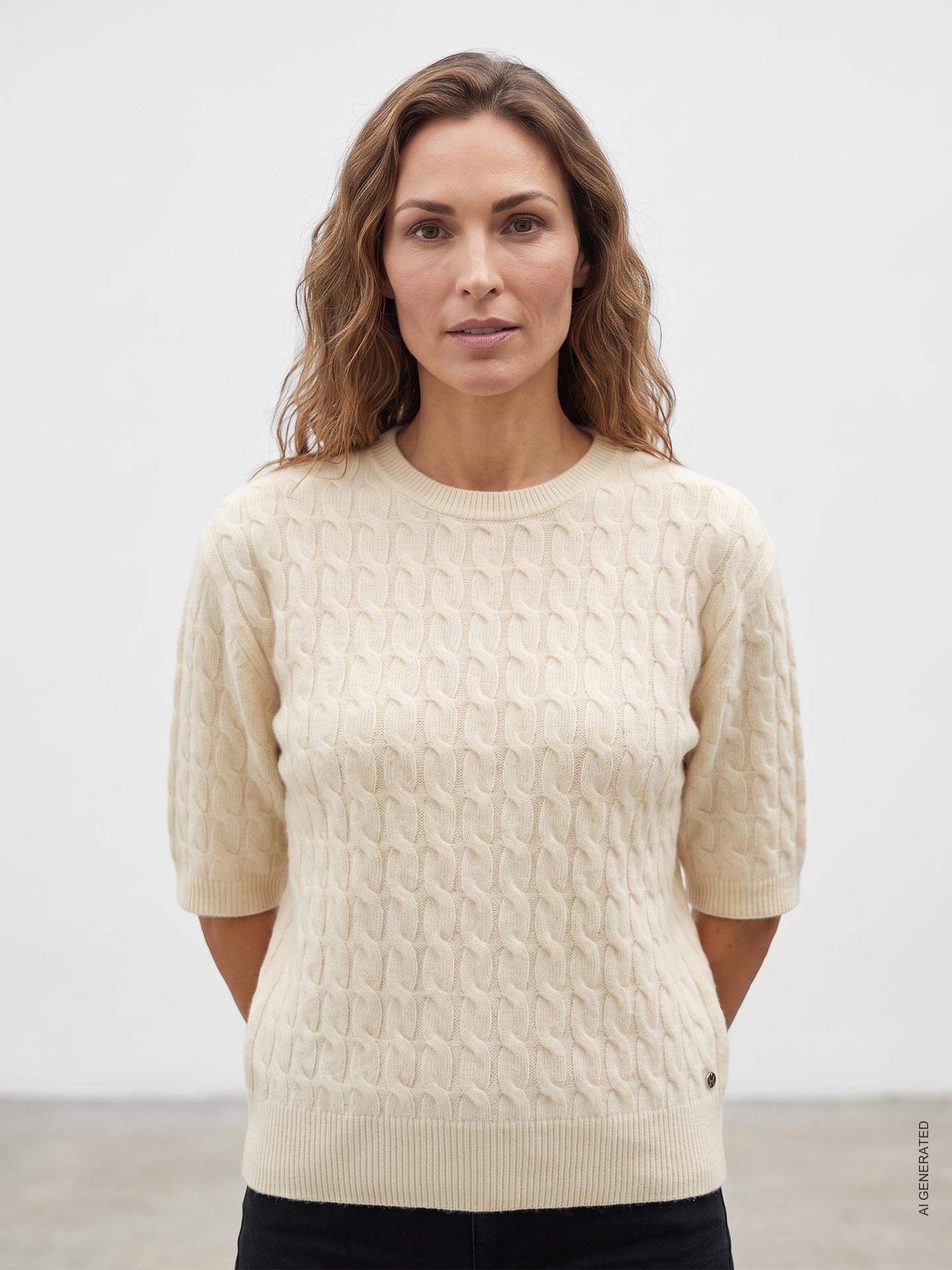 Camisola de Malha com Gola Redonda