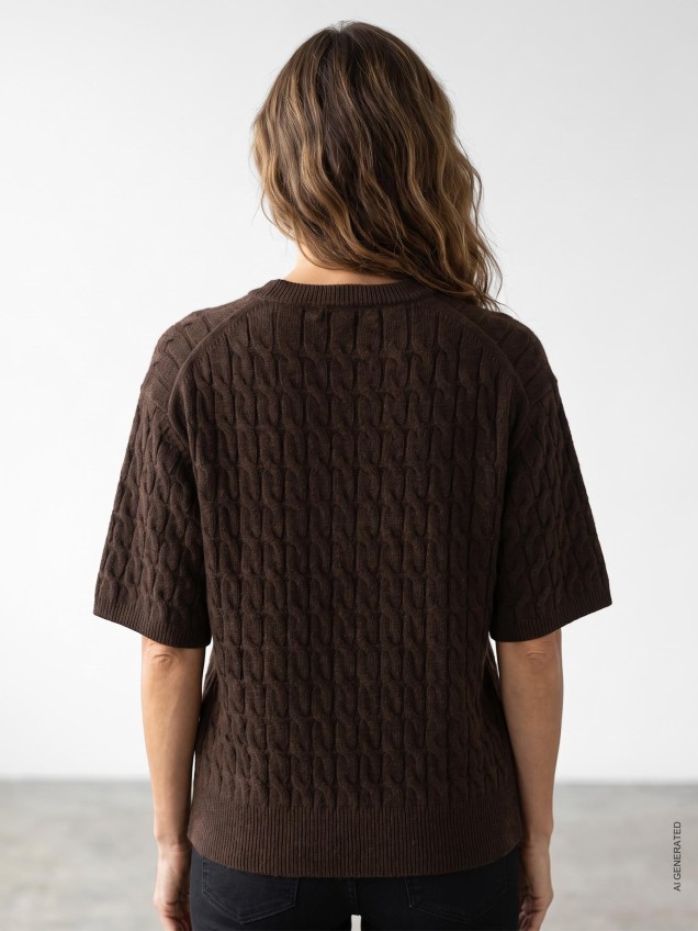 Camisola de Malha com Gola Redonda