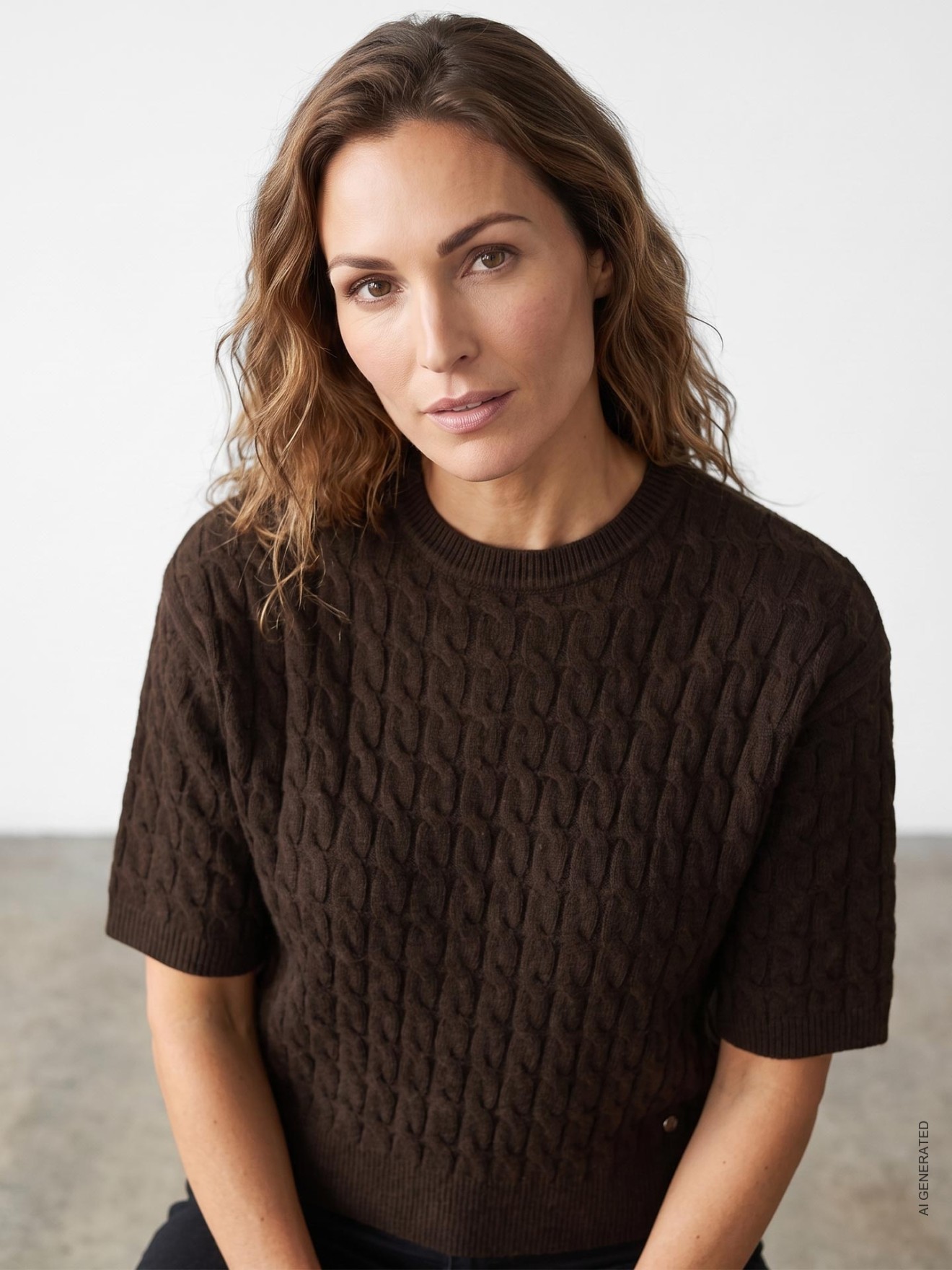Camisola de Malha com Gola Redonda
