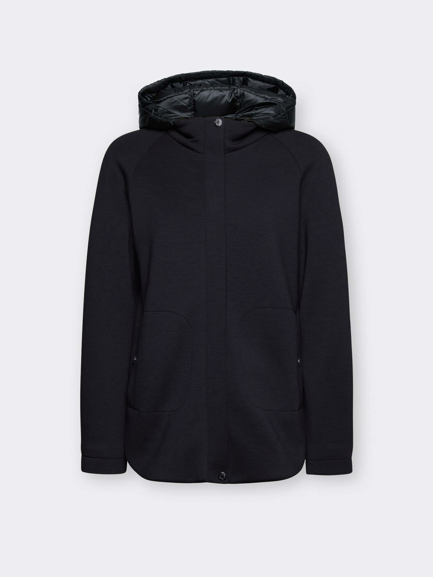 Parka em Scuba com Capuz