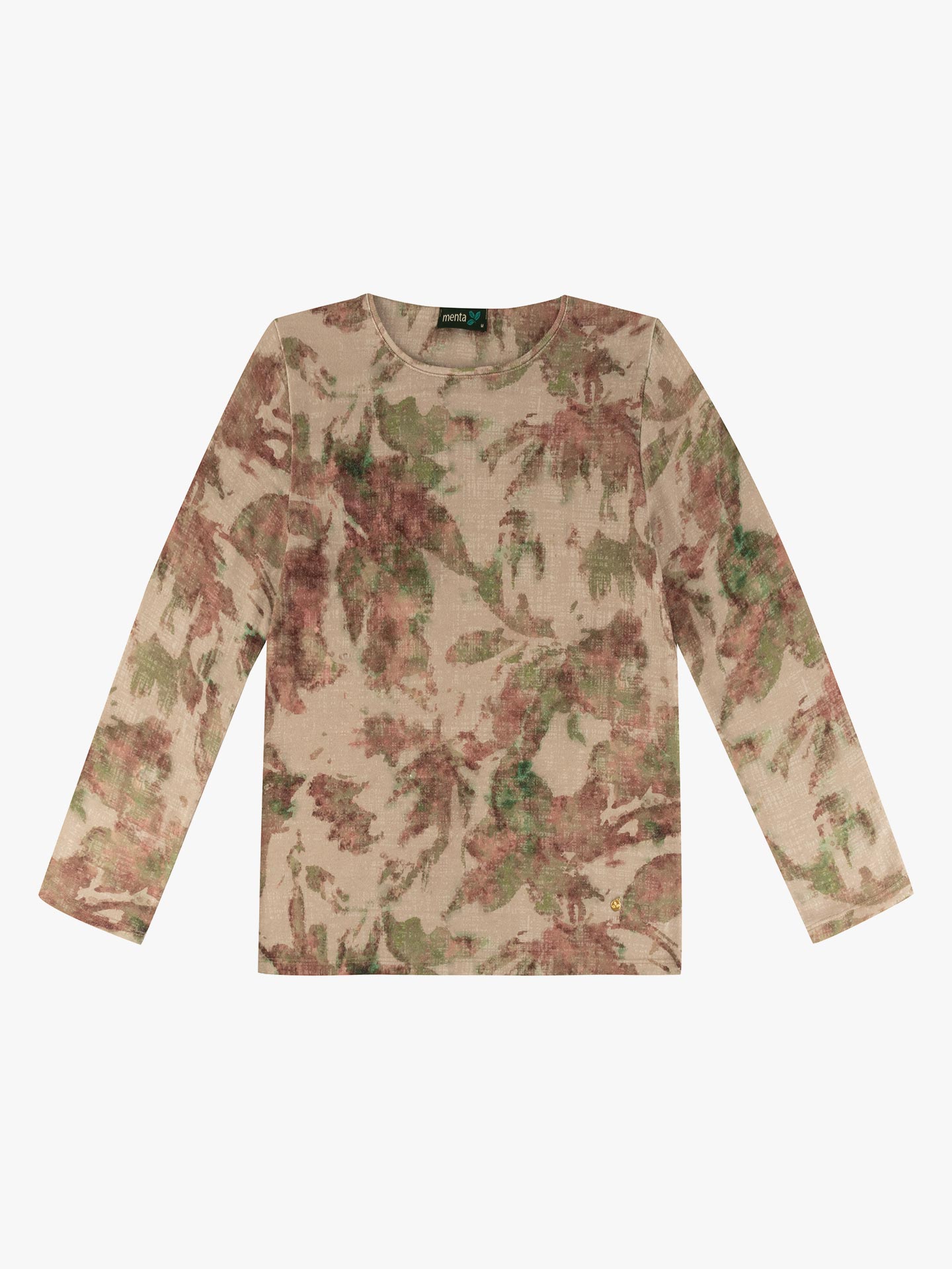 Blusa Estampada com Gola Redonda