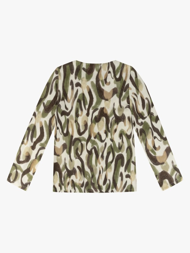 Blusa com Gola Redonda e Padrão