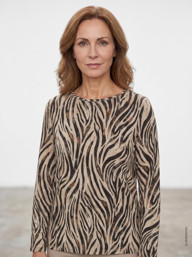 Blusa com Padrão Animal Print