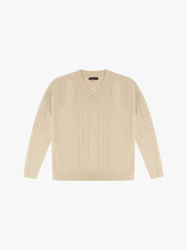 Camisola de Lã com Decote em Bico