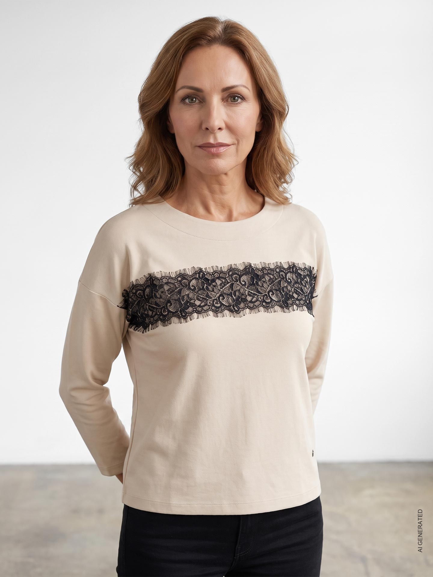 Camisola com Pormenor de Renda