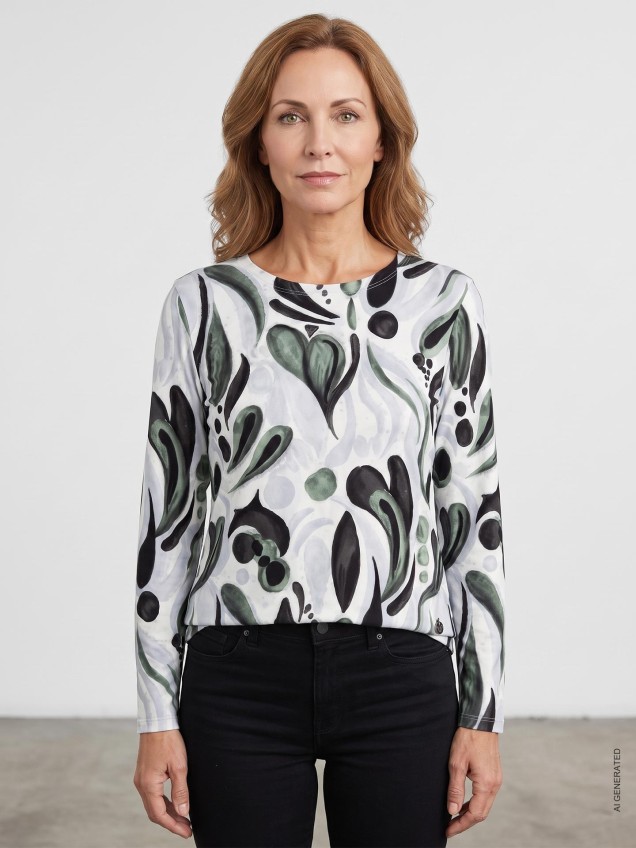 Blusa com Padrão Abstrato
