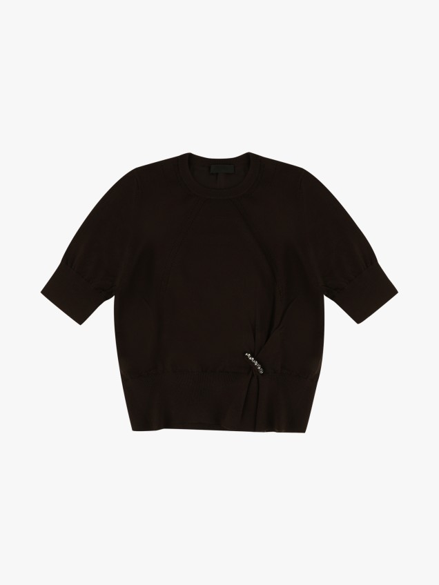 T-shirt com Pormenor de Cristais
