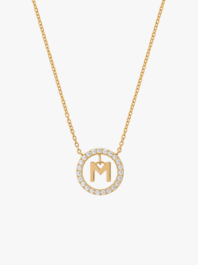 Colar com Pendente Letra M