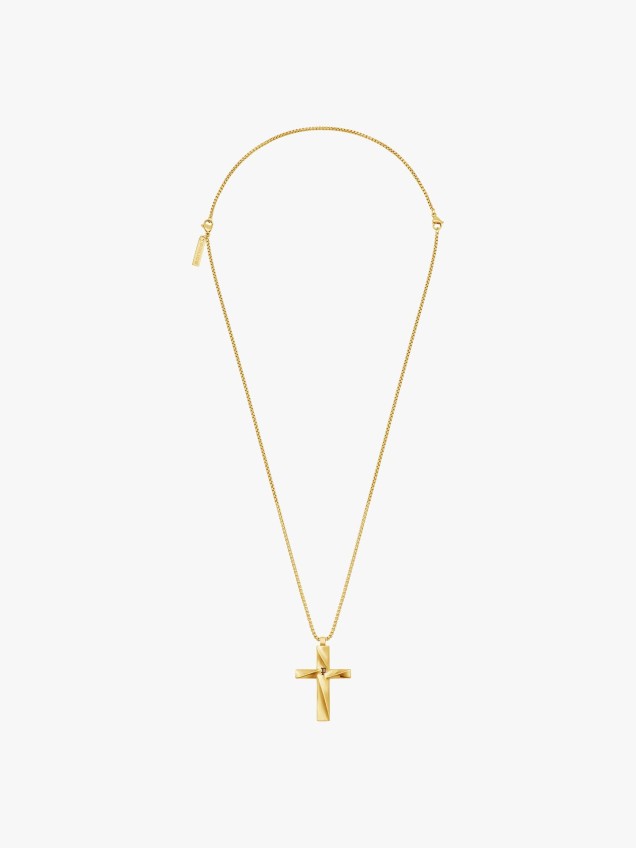Colar Contorto com Pendente de Cruz