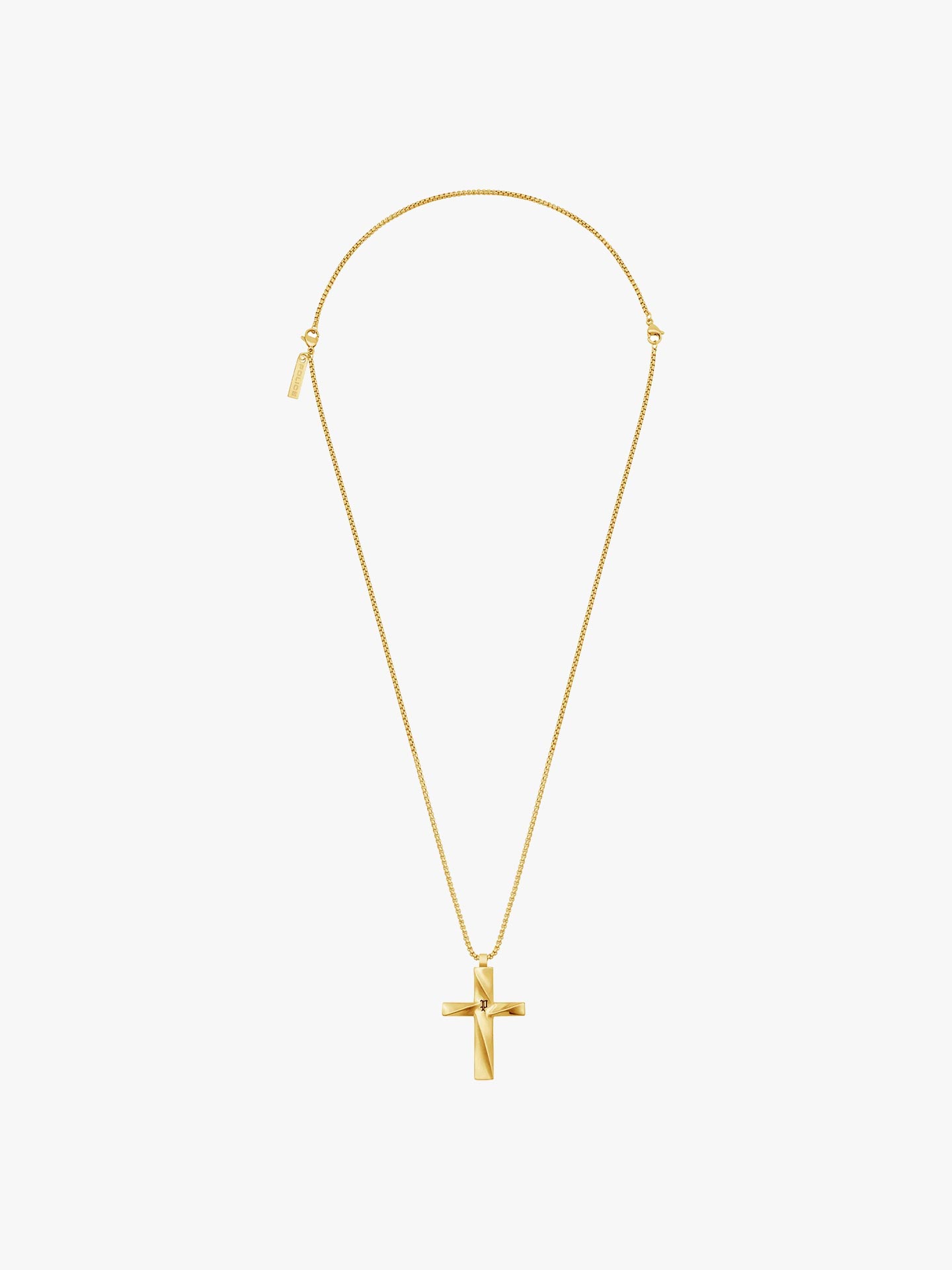 Colar Contorto com Pendente de Cruz