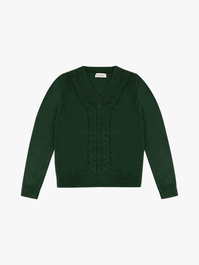 Camisola de Malha com Decote em Bico