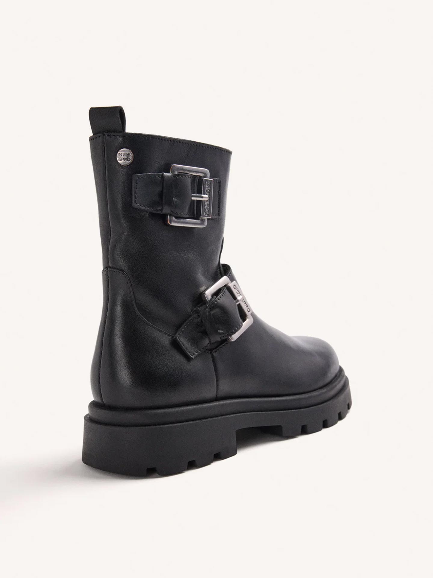 Botas em Pele com Fecho de Correr