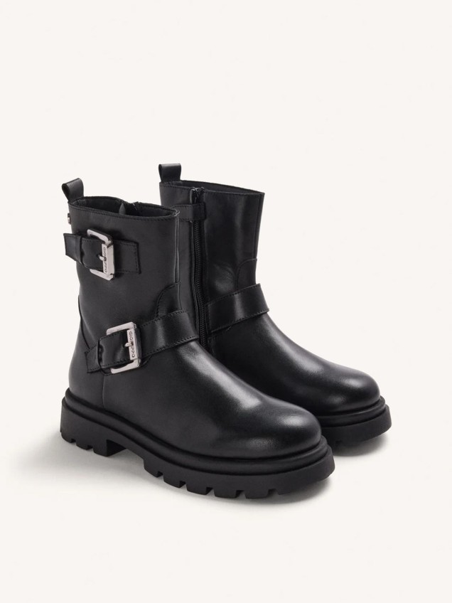 Botas em Pele com Fecho de Correr