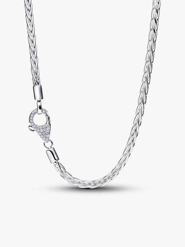 Colar de Corrente Espiga com Fecho Pavé