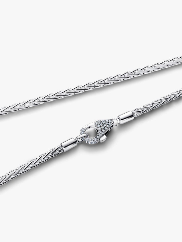 Colar de Corrente Espiga com Fecho Pavé