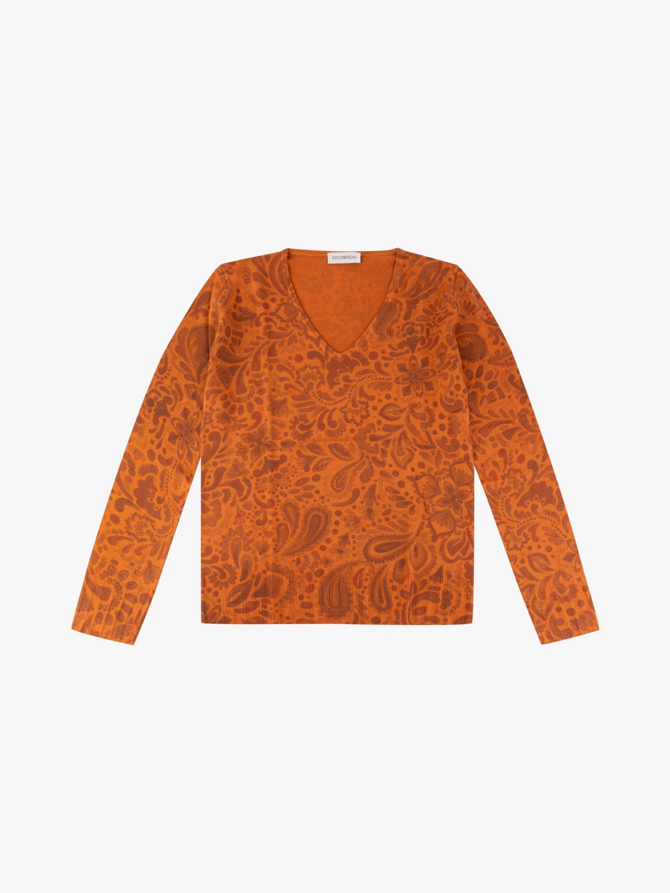 Camisola de Malha com Decote em Bico