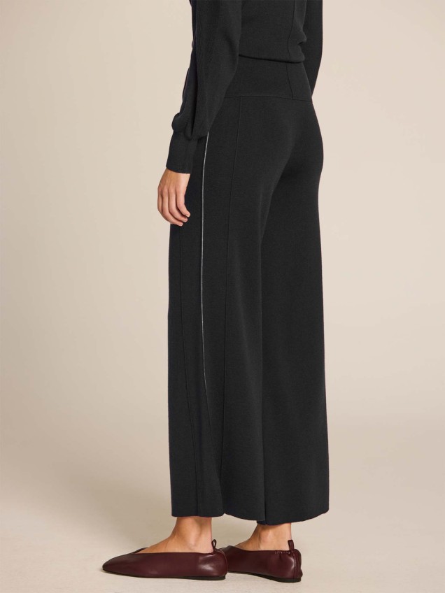 Calças de Malha Wide Leg