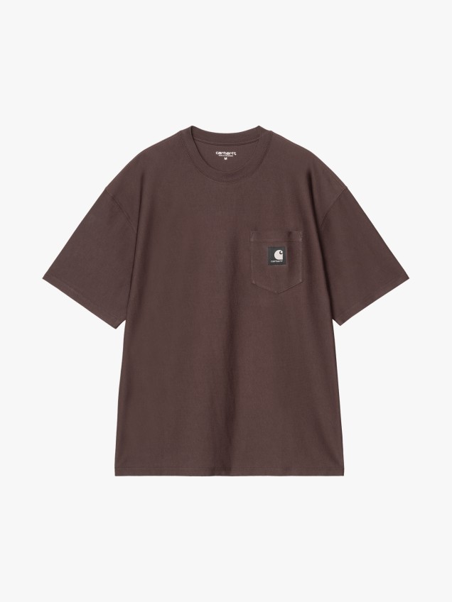 T-shirt Loose Pocket com Decote Redondo