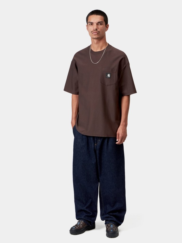T-shirt Loose Pocket com Decote Redondo