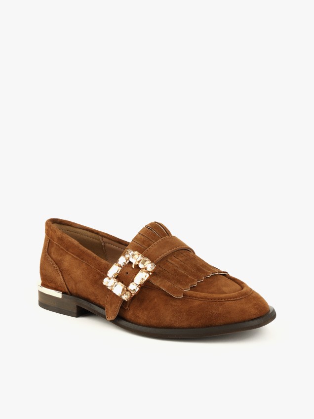 Loafers com Franjas e Fivela