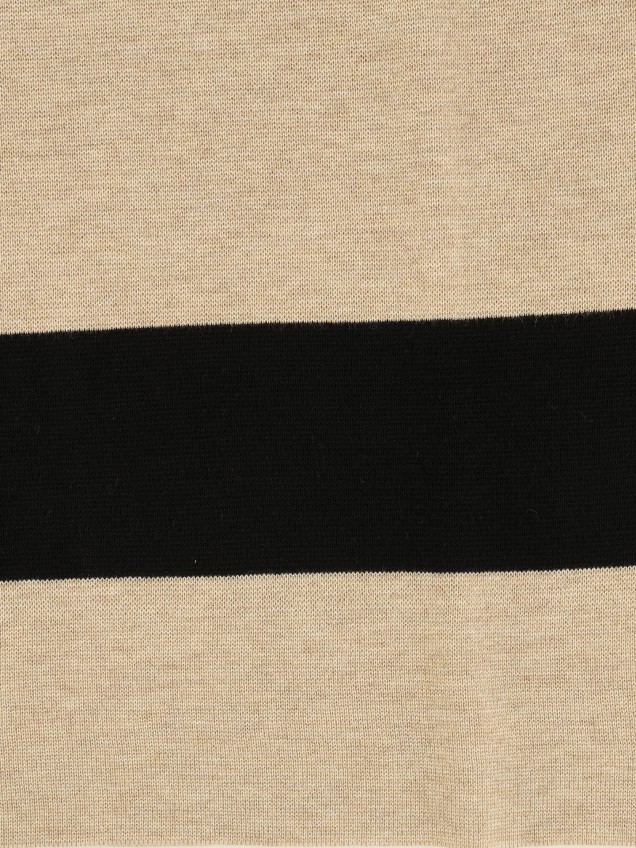 Camisola de Malha às Riscas com Decote Rente