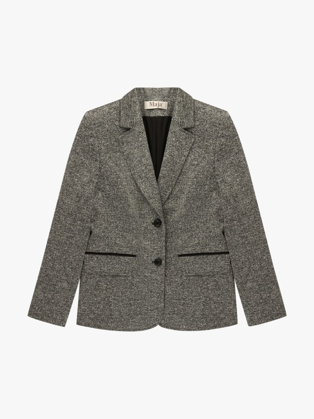 Blazer com Gola de Lapela e Bolsos