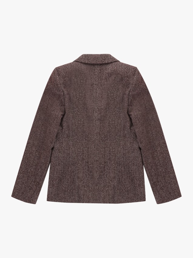 Blazer com Padrão Espinha de Peixe