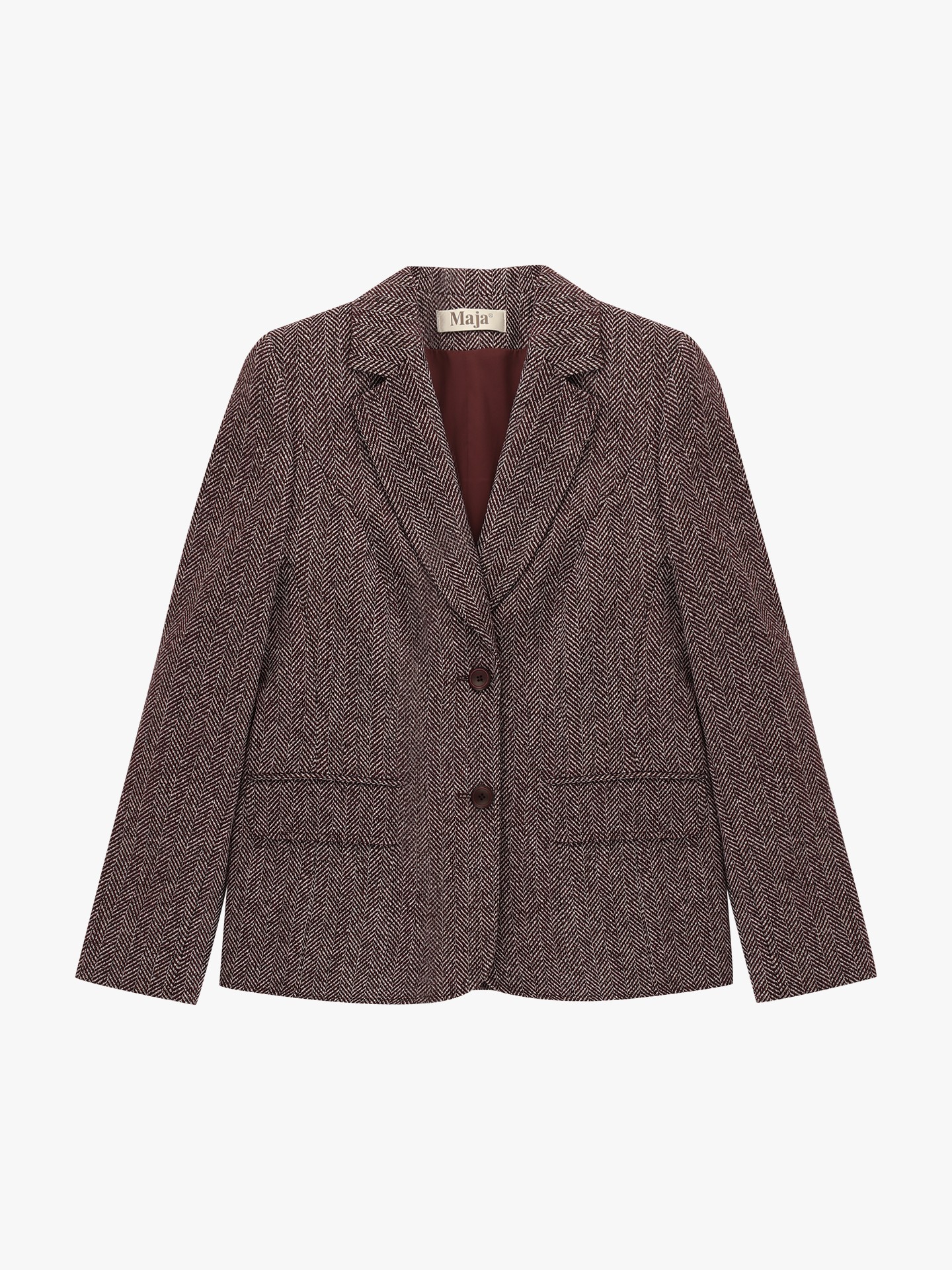 Blazer com Padrão Espinha de Peixe