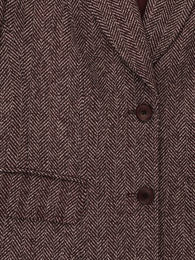 Blazer com Padrão Espinha de Peixe