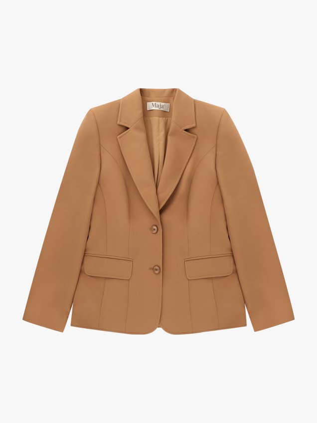 Blazer com Gola de Lapela