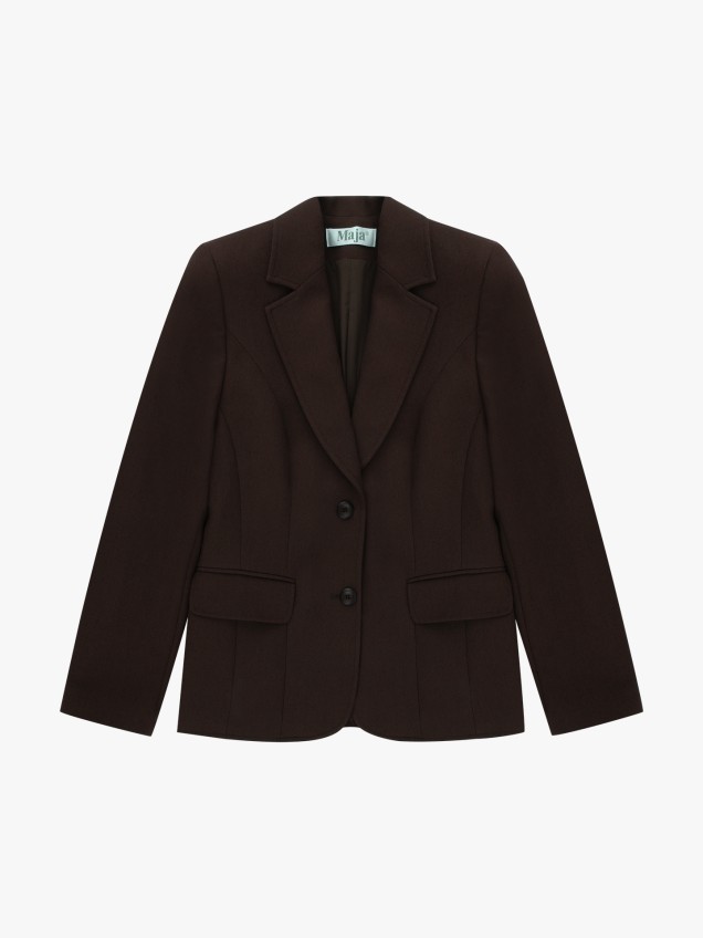 Blazer com Gola de Lapela