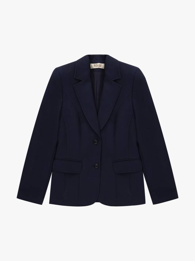 Blazer com Gola de Lapela