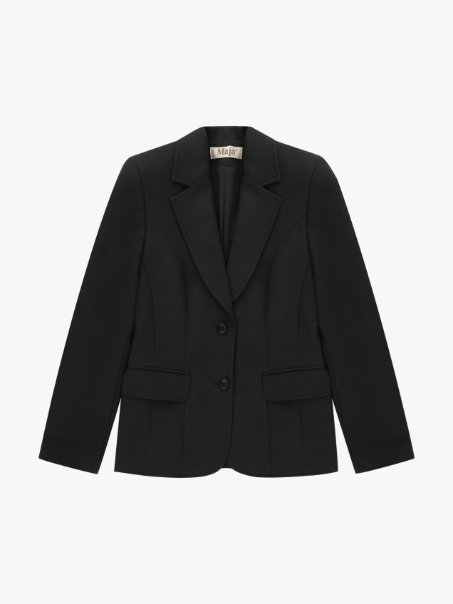 Blazer com Gola de Lapela