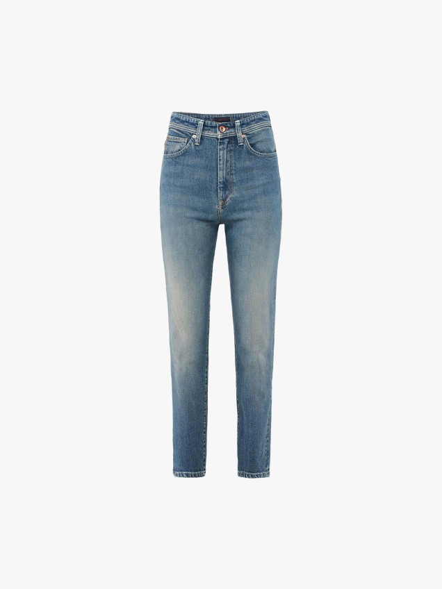 Calças de Ganga Skinny Fit Cropped