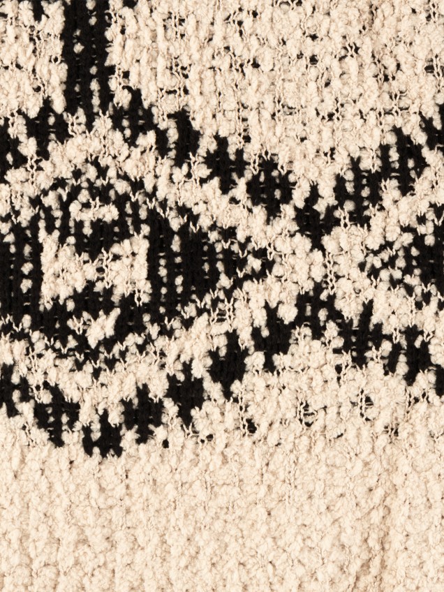Camisola de Malha com Decote em V e Padrão Geométrico