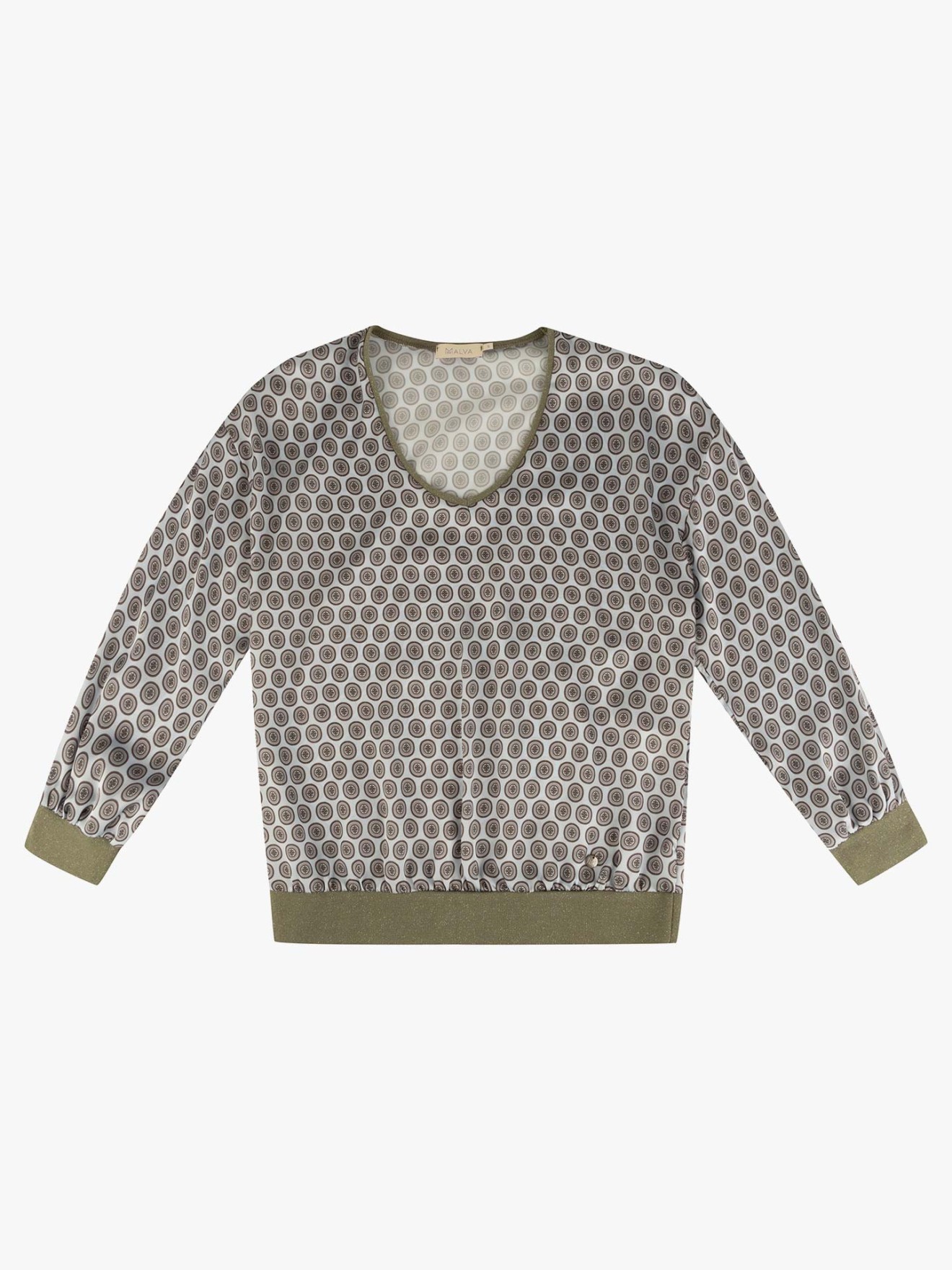 Blusa Estampada com Decote em V