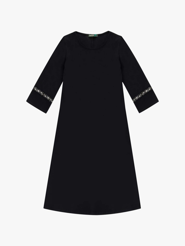 Vestido de Malha com Manga Comprida
