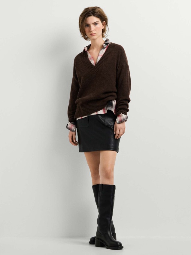 Camisola de Malha com Decote em V